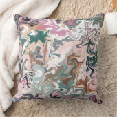 緑とピンクの液体アクリル クッション (ブランケット)