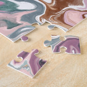 緑とピンクの液体アクリル ジグソーパズル (側面)