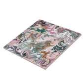 緑とピンクの液体アクリル タイル (側面)