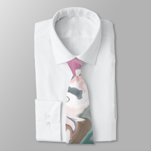 緑とピンクの液体アクリル ネクタイ (タイ)