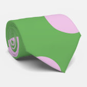 緑とピンクの点 ネクタイ (ロール)