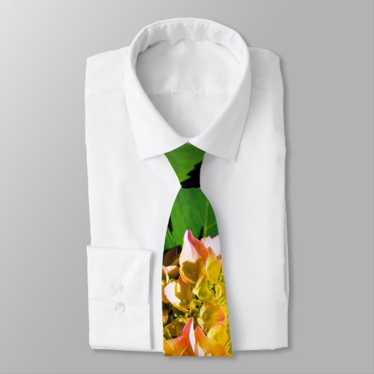 緑とピンクの牡丹 ネクタイ (タイ)