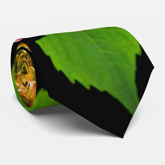 緑とピンクの牡丹 ネクタイ (ロール)