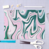 緑とピンクの瑪瑙パターン 薄葉紙 (クラフト)