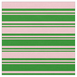 緑とピンクの色のパタストライプのーン ファブリック