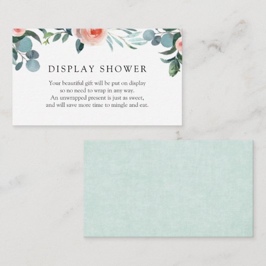 緑とピンクの花がシャワーカードを表示 エンクロージャーカード (正面/裏面)