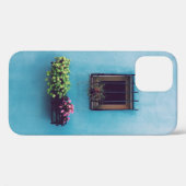 緑とピンクの花弁模様のフロの上の枠を持つ窓 Case-Mate iPhoneケース (裏面 (横))