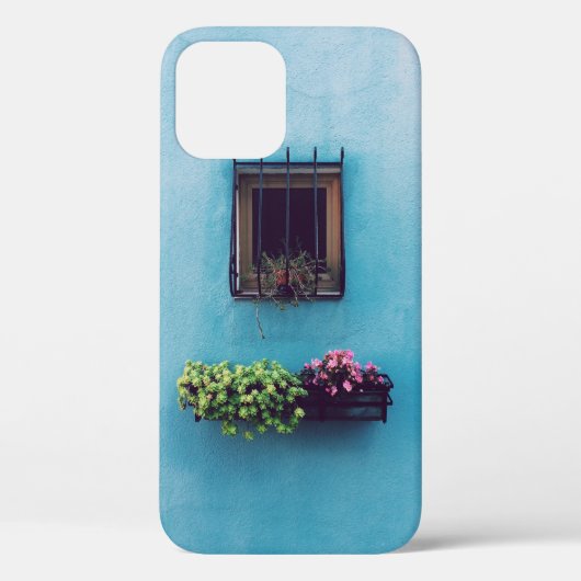 緑とピンクの花弁模様のフロの上の枠を持つ窓 Case-Mate iPhoneケース (裏面)