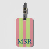 緑とピンクの荷物タグ ラゲッジタグ (正面縦)