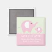 緑とピンクの象 マグネット (正面/裏面)