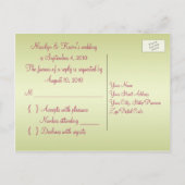 緑とピンクのR.S.V.P.ポストカード インビテーションポストカード (裏面)