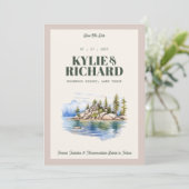 緑とピンクのSave The Date 招待状 (スタンド正面)