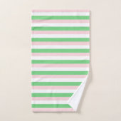 緑とピンクストライプのパタスタイリッシューンモダン、 バスタオルセット (ハンドタオル)