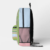 緑とピンクストライプのモノグラムの プリントバックパック (右)