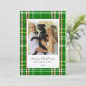 緑とピンクモダンのドカスタマイズック・クリスマス シーズンカード (スタンド正面)