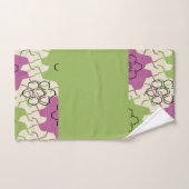 緑とピンク六角 バスタオルセット (ハンドタオル)