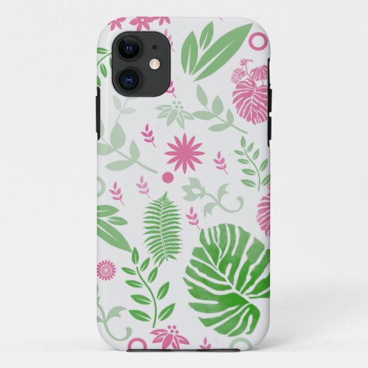 緑とピンク葉の花 Case-Mate iPhoneケース (裏面)