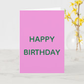 緑とピンク カード (黄色い花)