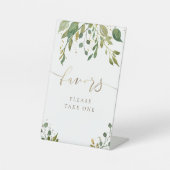 緑とフェイクグリッターは台座を支持する 台座サイン (正面)