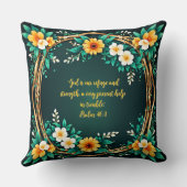 緑とフローラのリースのカスタマイズ クッション (裏面)