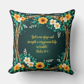 緑とフローラのリースのカスタマイズ クッション (正面)