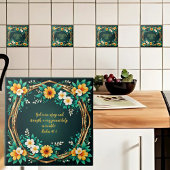 緑とフローラのリースのカスタマイズ タイル