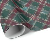 緑とブルゴーニュ市松模様にパターン – クラシック ラッピングペーパー (ロールコーナー)
