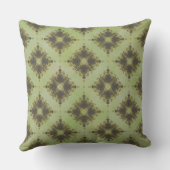 緑とブロンズのダイヤモンドバーストパターン クッション (裏面)