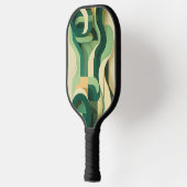 緑とベージュのカーブ型枠 ピックルボールラケット (左)