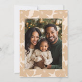 緑とベージュのフォークアートクリスマスフォト シーズンカード (裏面)