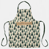 緑とベージュの常緑ヴィンテージ松 エプロン (正面)