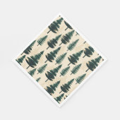 緑とベージュの常緑ヴィンテージ松 スタンダードランチョンナプキン (角)