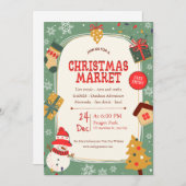 緑とベージュの管理クリスマスマーケットカード シーズンカード (正面/裏面)