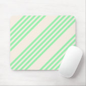 緑とベージュの5つのストライプパターン マウスパッド (マウス)