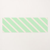 緑とベージュの5つのストライプパターン ヨガマット (裏面(横))
