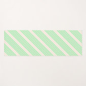 緑とベージュの5つのストライプパターン ヨガマット (正面(横))