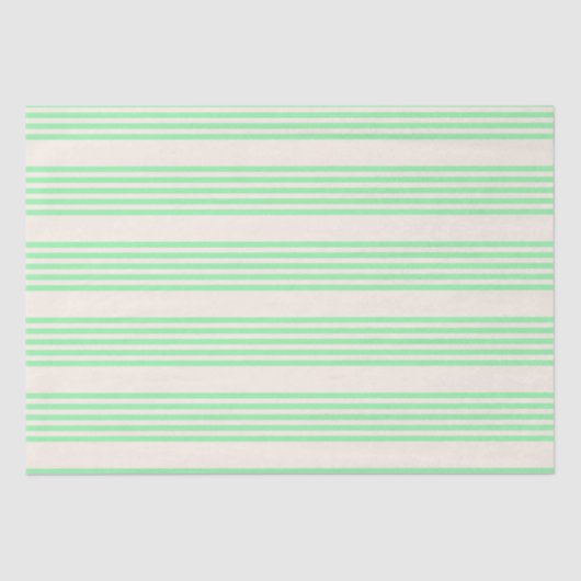 緑とベージュの5つのストライプパターン 薄葉紙 (正面)