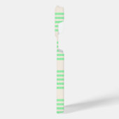 緑とベージュの5つのストライプパターン iPhoneケース (左側面)