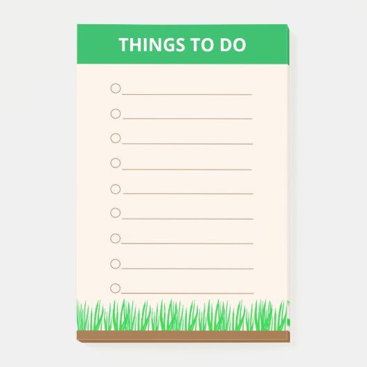 緑とベージュパーソナライズされたの作業 ポストイット (正面)