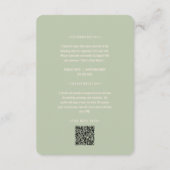 緑とベージュ繊細な水色ベビーシャワー エンクロージャーカード (裏面)