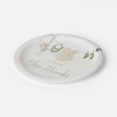 緑とベージュ繊細な水色ベビーシャワー ペーパープレート (アングル)