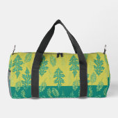 緑とマスタードの葉パターン ダッフルバッグ (裏面)