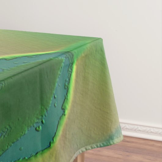 緑とマット黄色の優位性を持つレリーフ、 浮き彫り テーブルクロス (インサイチュ)