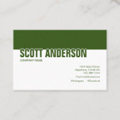 緑とモダン白のソーシャルメディア 名刺 (正面)
