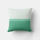 緑とモダン白の水玉模様モノグラム クッション (裏面)