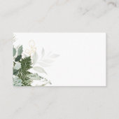 緑とモダン金ゴールドおむつラッフルベビーシャワー エンクロージャーカード (裏面)