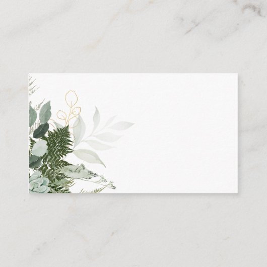 緑とモダン金ゴールドおむつラッフルベビーシャワー エンクロージャーカード (裏面)