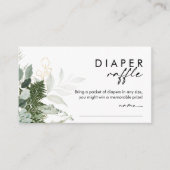 緑とモダン金ゴールドおむつラッフルベビーシャワー エンクロージャーカード (正面)