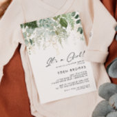 緑とモダン金ゴールドその女の子の赤ちゃんシャワー 招待状