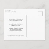 緑とモダン金ゴールドのアーチ写真卒業 案内ポストカード (裏面)